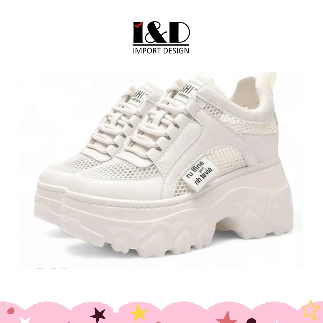 [ IMPORT DESIGN ] Sepatu Wanita Sneakers Casual Shoes Wedges Karet Injection Sepatu Putih Sepatu Hitam Import Premium Quality T178