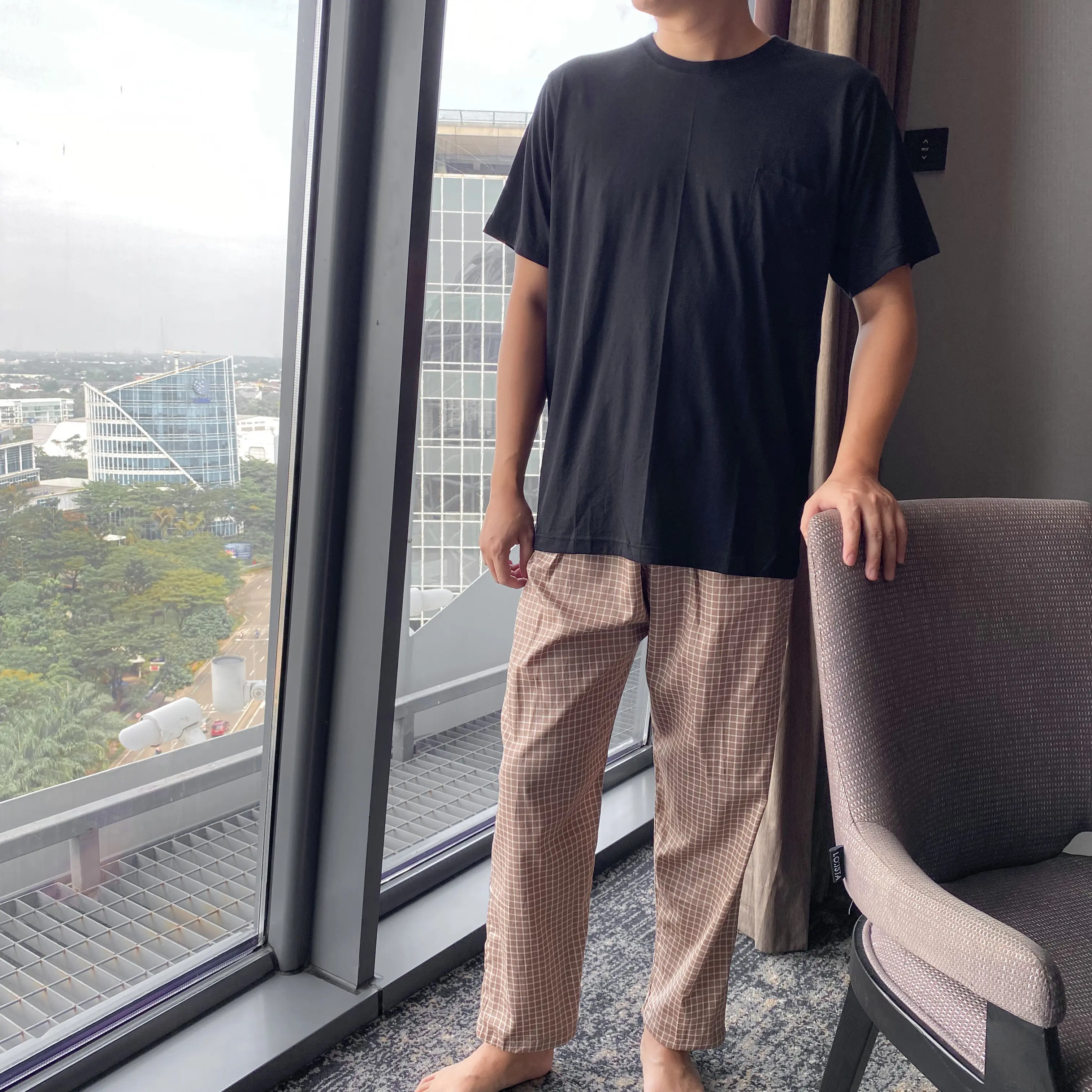 Baju Tidur Pria Kaos Cotton Bamboo Set | Piyama Pria Dewasa Adem Lembut - Sleepolic