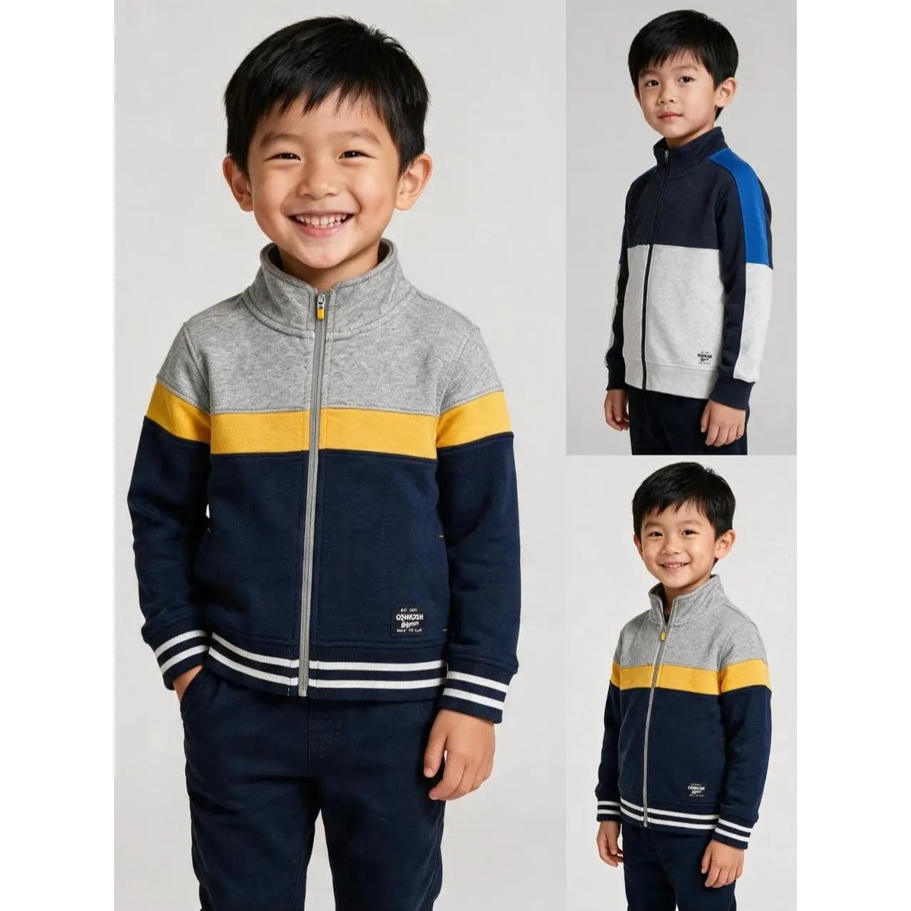 Jaket Anak Junior Colorblock Zip-Up Varsity Jacket - 2817