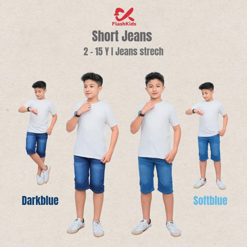 Flashkids Celana Jeans Anak Laki-laki 2-14 Tahun Denim Lutut Laki Perempuan Fashion 5