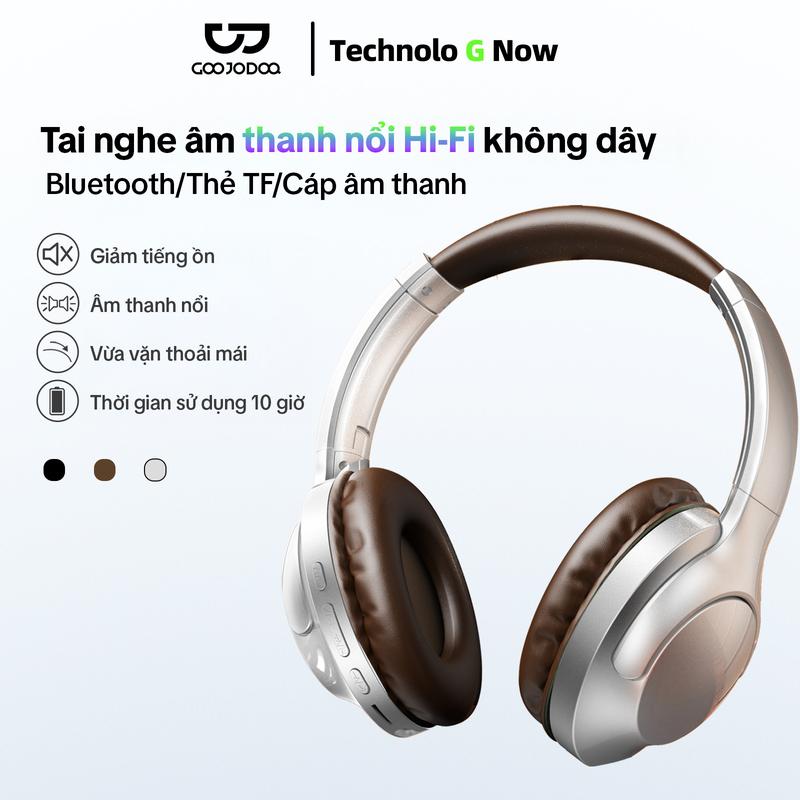 【GOOJODOQ Tai Nghe Chụp Tai Bluetooth,headphone không dây,Có thể gập lại, chiều dài có thể điều chỉnh, chất lượng âm thanh HD