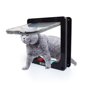 Smart Pet Door Automatic Closing Cat Door Secure Dog Doors Convenient Cat Doors SelfLocking Safe Durable Puppy Gates - Black XL-28x25x5.5cm