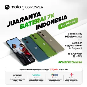 Moto G06 Power 128GB RAMBoost 12GB - 6.88" - 7000mAh - 50MP Pro Mode - DolbyStereo - GorillaGlass3 IP64 - WaterTouch - NFC - Pantone Vegan Leather - Free Charger & Transparent Case