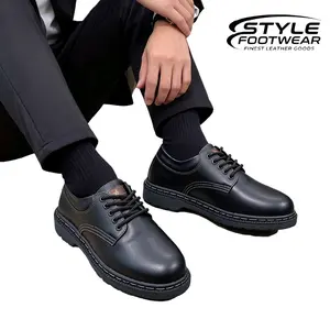 STYLEFOOTWEAR Sepatu Pria Hitam Oxford Stylefootwear Fleksibel Pergelangan Kaki Karet Kerja Shoes Antiselip Elegant ZF1507 Size 38-44 Pantofel