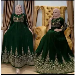 gamis hindi bordir kajol rayon twil