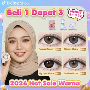 [Beli 1 Dapat 3] Mysticeyes Softiens minus 0.00s/d-5.00 Grey softlens Brown Lensa Big Eyes 1 Pasang soflens +Air Pencuci Softlens 60ml+lenscase Lensa