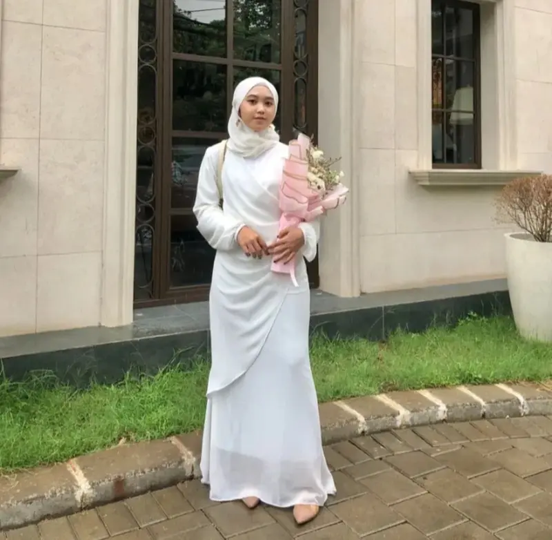 Dress Free Set Hijab Gamis Wanita Malaysia Press Body Simple Elegan Remaja Dewasa Jumbo Busui Frendly 0