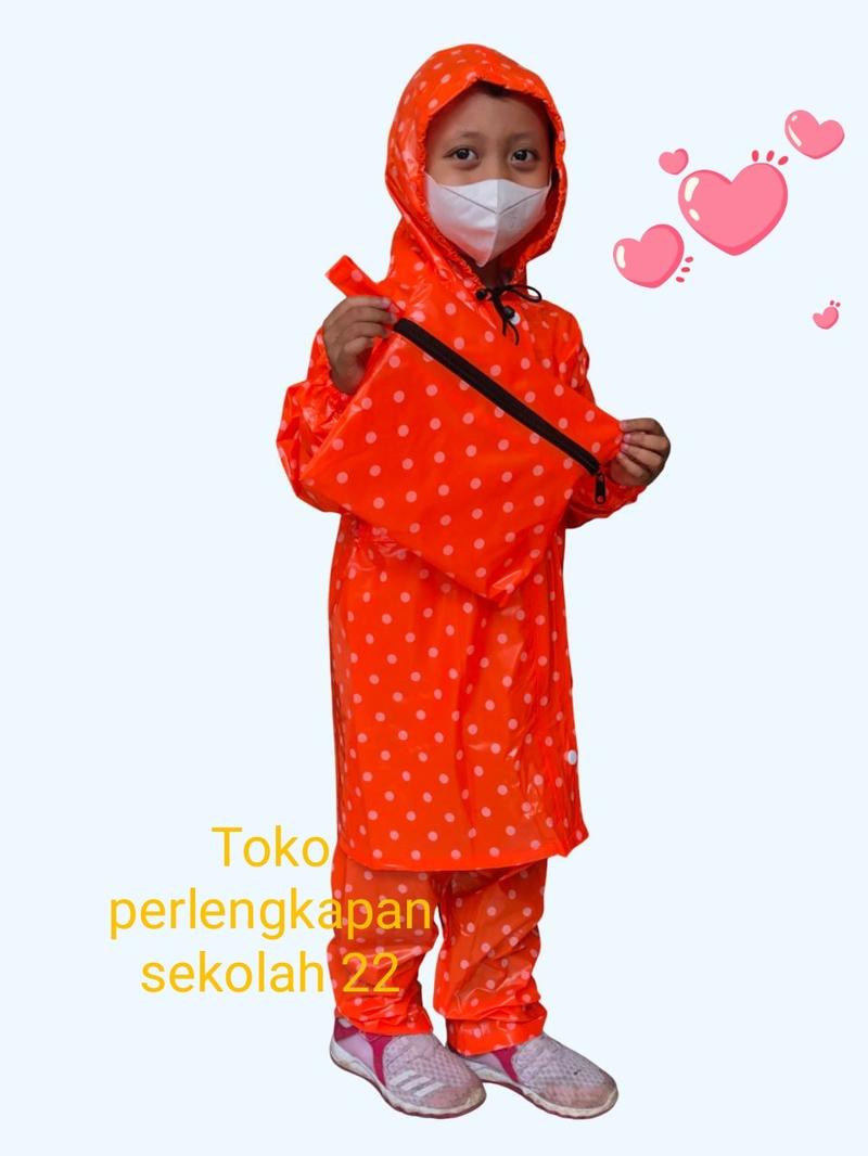Product Introduction of jas hujan anak laki² dan perempuan usia 4 sampai 10thn motip pulkadot lucu tebal dan bagus 10