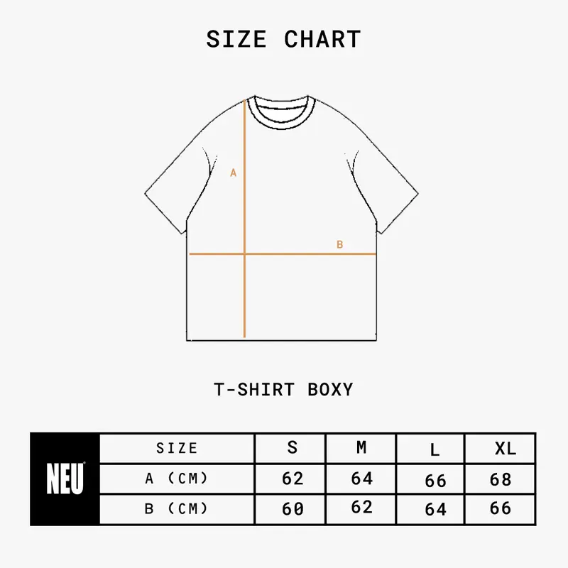 Neuboundaries - T-shirt Kaos Boxy - Heavyweight 16s - Putih - Heals 3