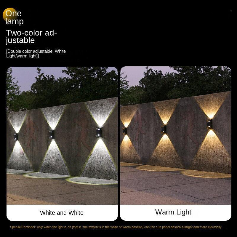 Outdoor Solar Wall Light Fence Lamp Garden Yard Patio Street Pathway Deck Lighting Decor Wall Lamp Waterproof 4
