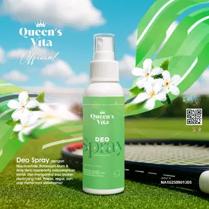 QUEEN'S VITA deodorant spray isi 100 ml dengan aroma sweet baby mengurangi keringat berlebih dan bau badan plus mencerahkan ketiak secara perlahan Pencerah