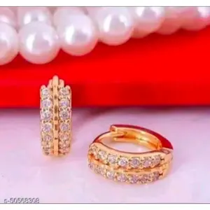 Anting Klip Titanium Wanita Dewasa Gold Perhiasan Anti Karat Earrings Model Terbaru Elegan Tahan Lama dan Modern