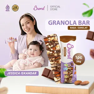 BUMIL Makanan Ringan Bar Rasa Coklat dengan Daun Katuk (Granola Bar Coklat) [1 pcs]