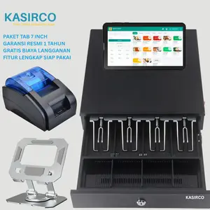 Paket Tab Kasir Mesin Kasir dan Peralatan Kasir Android  Lengkap 7 Inch dengan Printer dan Laci Kasir Siap Pakai  Bergaransi Resmi
