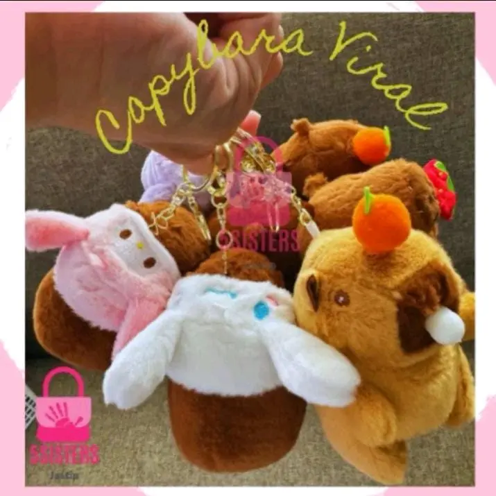 Gantungan kunci capybara lucu