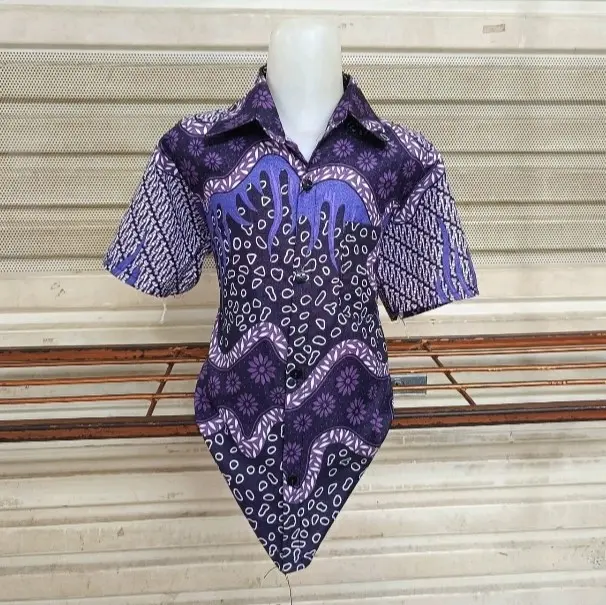 Kemeja Batik Anak Lengan Pendek Bahan Katun Mikro 4