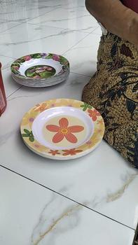 Product Review of PAKET HEMAT 6/12 Pcs Piring Makan Melamin 9 Inch 23 Cm - Melamin Meishing - Warna Random T109 from N**g R**a 0