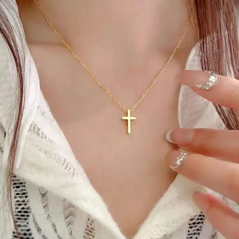 XP Cross Necklace / Perhiasan Kalung Salib Titanium / Kalung Salib Stainless Steel / Kalung Wanita Anti  Anti Karat