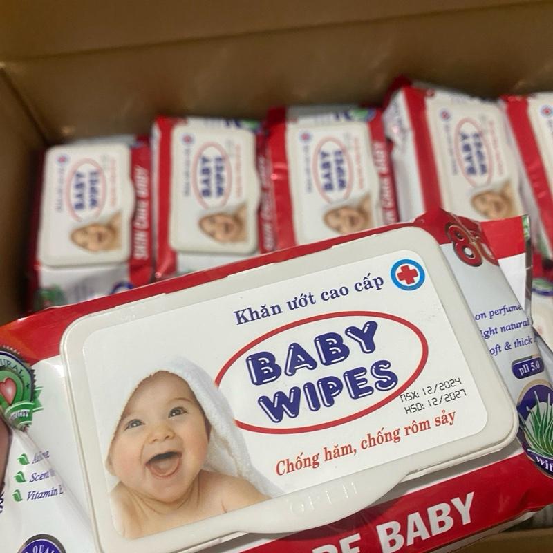 GIÁ Sỉ 10 gói khăn ướt baby wipes 80g mùi thơm dịu nhẹ an toàn cho bé hsd:2028 .
