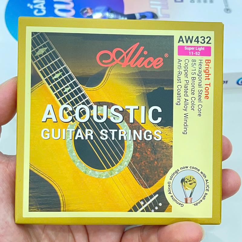 Bộ 6 dây đàn guitar acoustic Alice AW432 Bronze 85/15 tiếng hay ít rỉ set ( )
