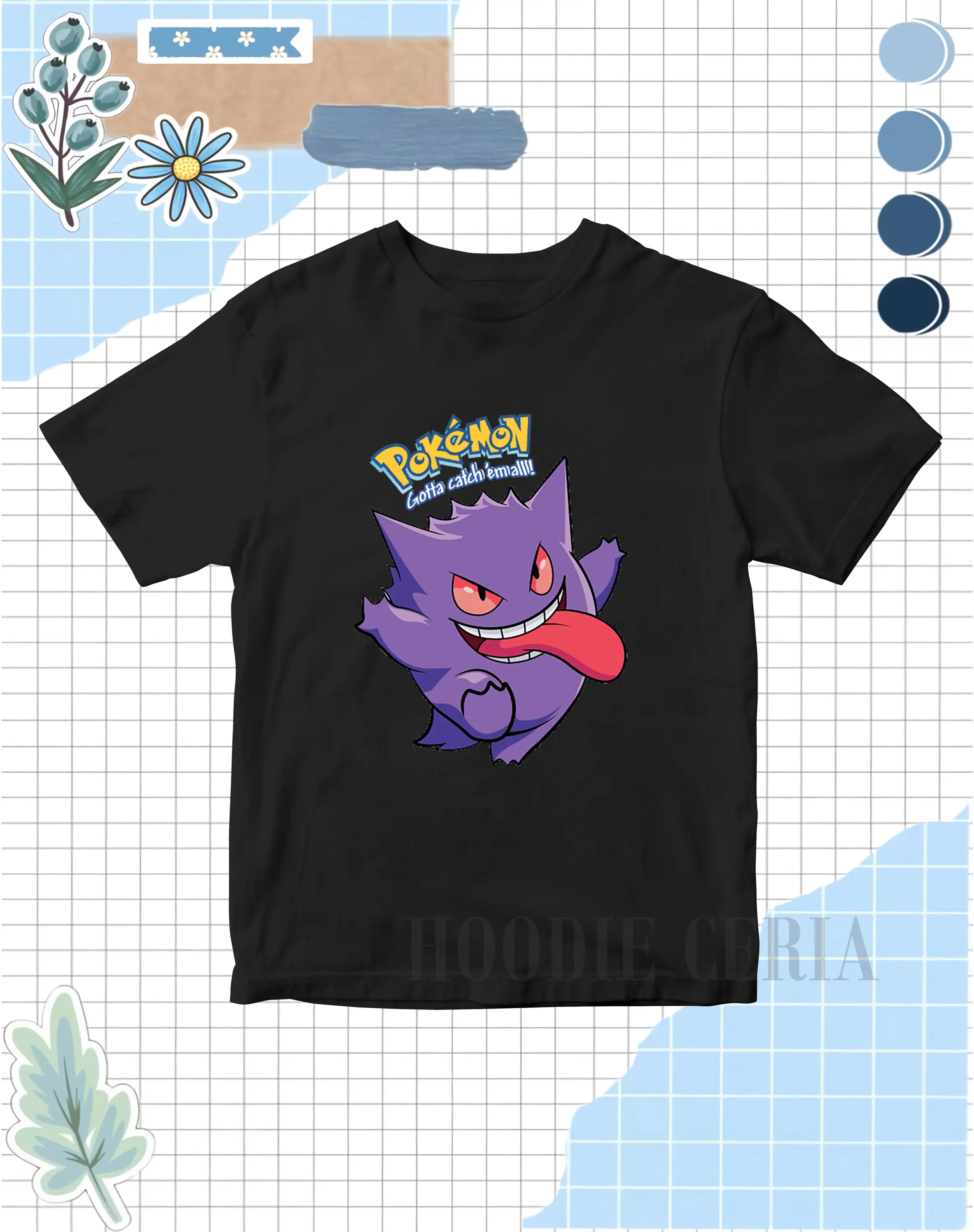 Baju Kaos Anak Pokemon Gengar