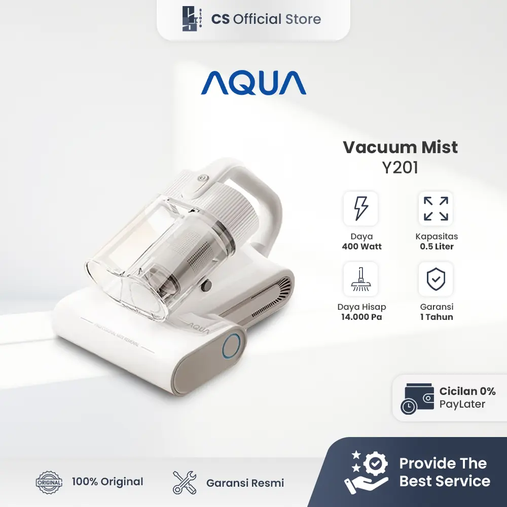 AQUA Y201 14Kpa UV Anti Dust Mite Vacuum Cleaner Kasur Sofa Penyedot Debu UV Anti Tungau Dengan Gelas Debu 0.5L 400W