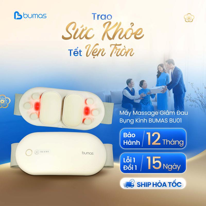   Quà Valentine  Đai Chườm Nóng Massage Bụng Kinh BU01 - Dung lượng 5000mAh - Quà tặng sinh nhật cho bạn gái 