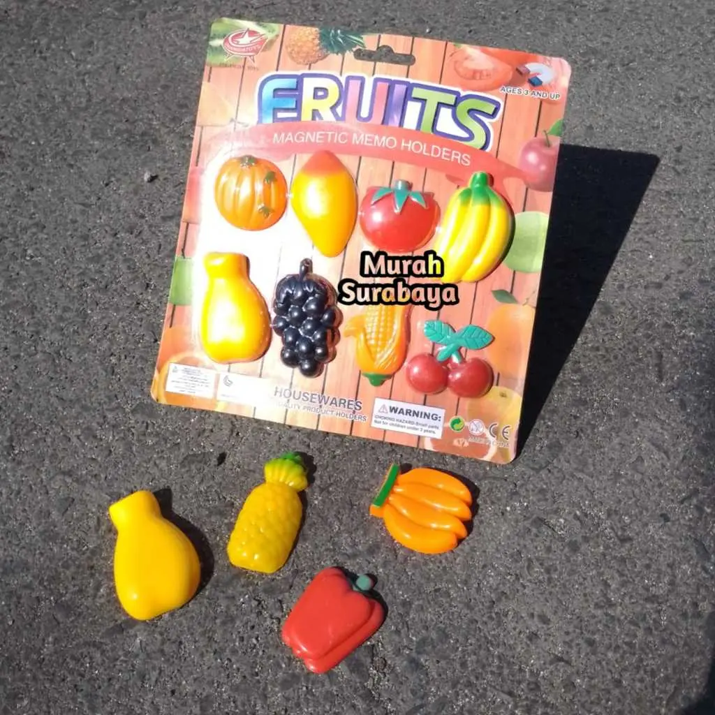Mainan Buah Buahan Magnet Hiasan Lemari Es 1235 | Magnetic Memo Holder Bentuk Buah Sayur Ukuran Kecil Isi 8 Pcs Terbuat Dari Bahan Plastik Tempelan Kulkas Magnet Buah Dekorasi Pintu Kulkas Fruits Magnetic