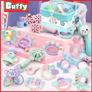 Mainan Lonceng Kerincingan Bayi 12Pcs Set Mainan Teether Bayi Gigitan Tangan Pegangan Kerincingan