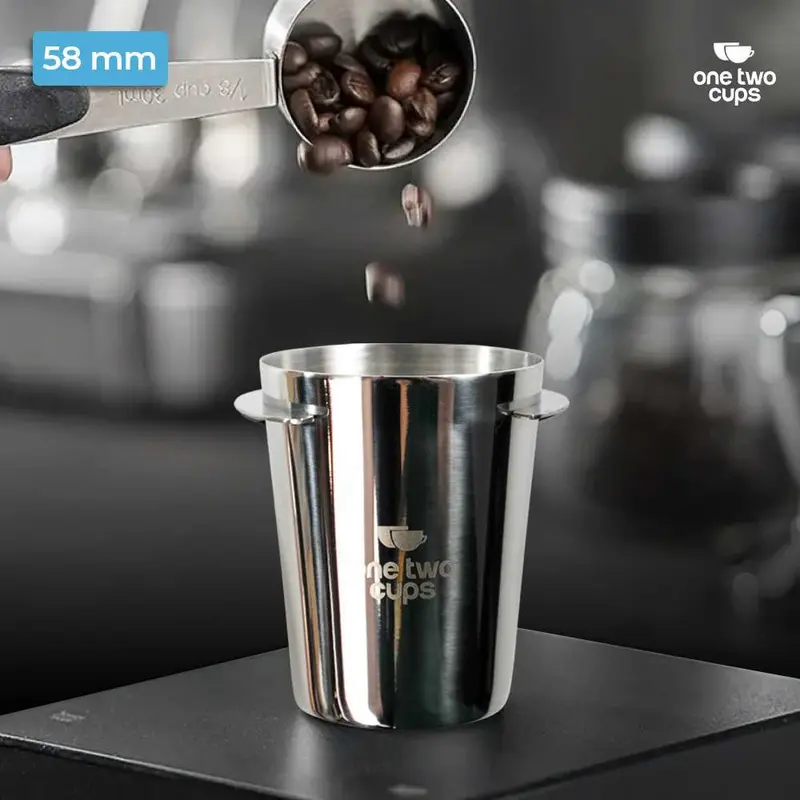 One Two Cups Dosing Cup Portafilter Espresso Machine Stainless 58mm - YXA046 1