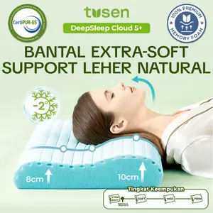 TUSEN DeepSleep 5+ Bantal Memory Foam ARC Extra Soft Contour Bantal Memory Foam | bonus sarung bantal | Premium Quality Memory Foam TUP04-2