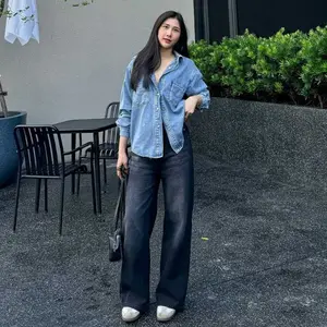 (UNISEX) Highwaist Oversize Baggy Loose Weekend Loose Jeans Wanita Korean Baggy Straight Jeans Bawahan Celana