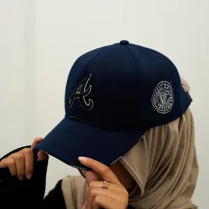Topi Baseball Inisial Huruf A Bordir Simple Bahan Rapel Lembut distro trucker dengan Perekat Depan Sebagai Masker Lingkar Kepala 49cm-65cm