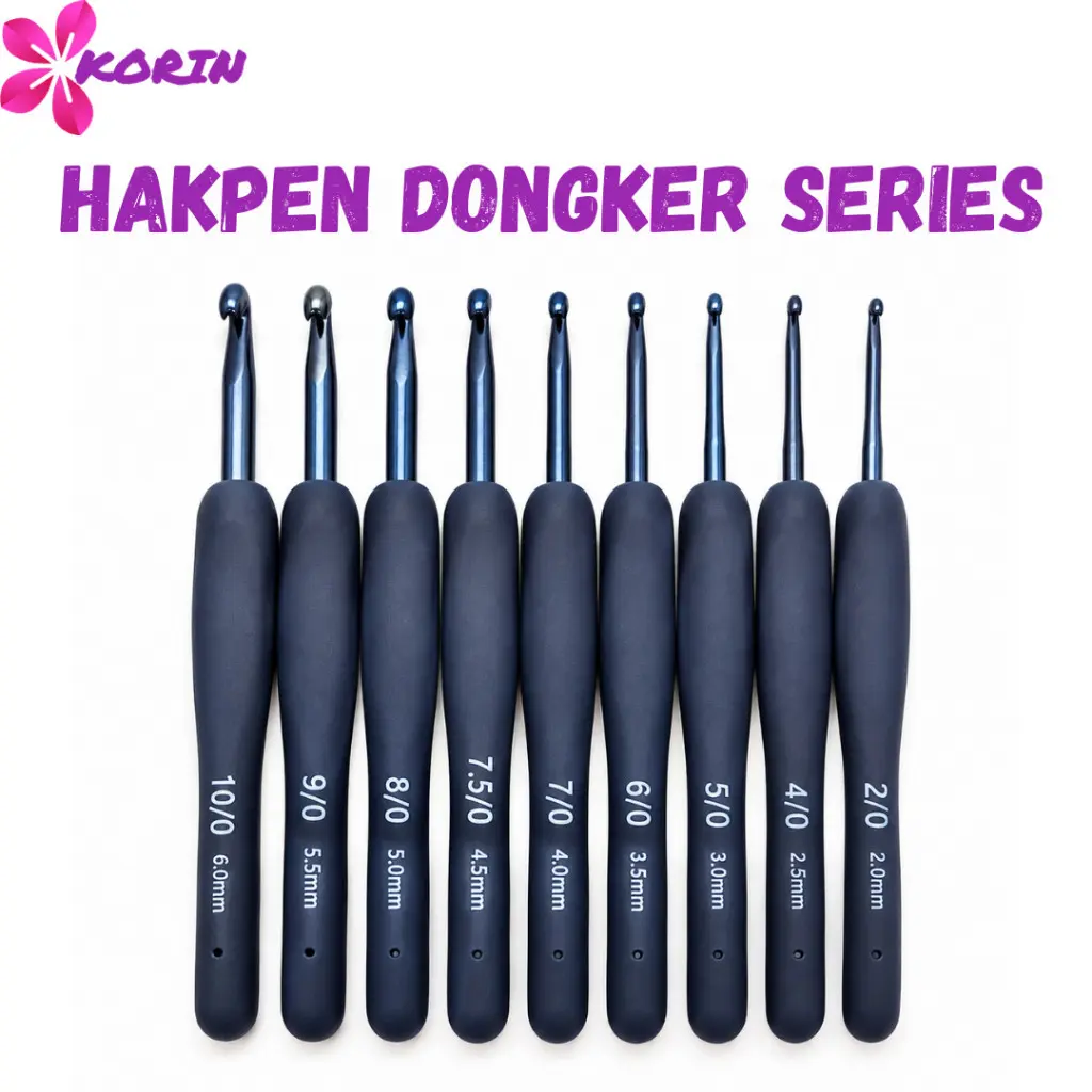 [SATUAN Dongker] Hakpen Jarum Rajut Gagang Karet Warna Dongker (2.0mm - 6.0mm) / Soft Handle Crochet Hook
