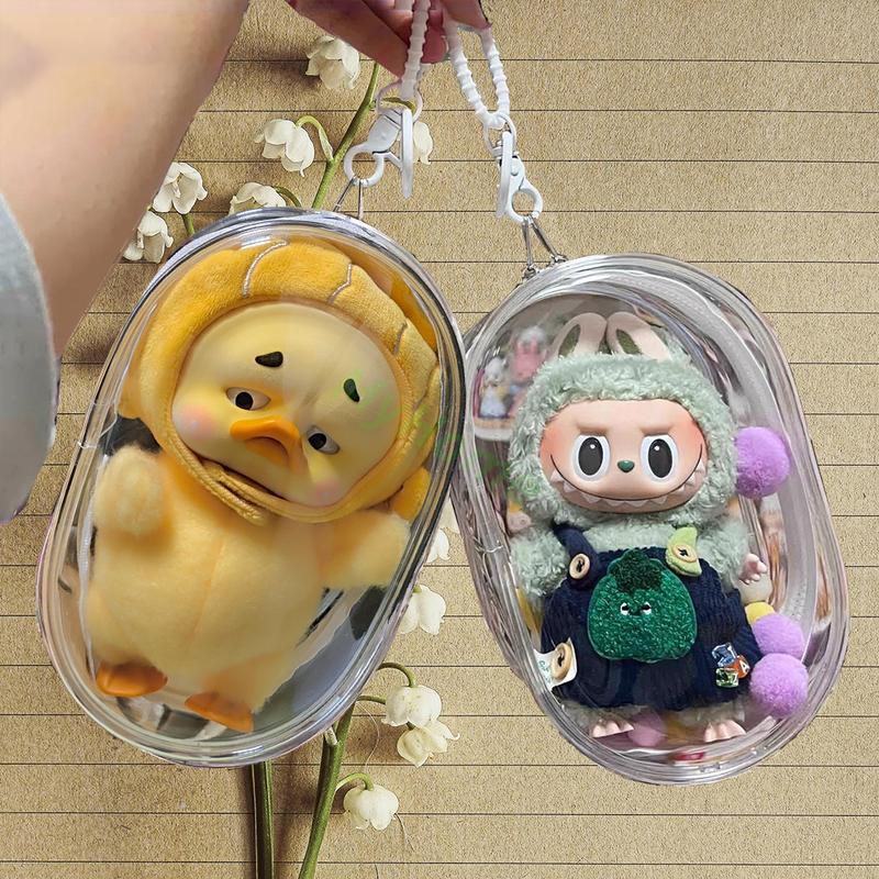 Product Introduction of 18cm Tas Pouch Upset Duck PVC Tas PVC Upset Duck transparent storage bag pouch Upset Duck (only bag) Tas Penutup Pelindung Untuk Boneka tas upset duck(sell only Tas transparan) 17