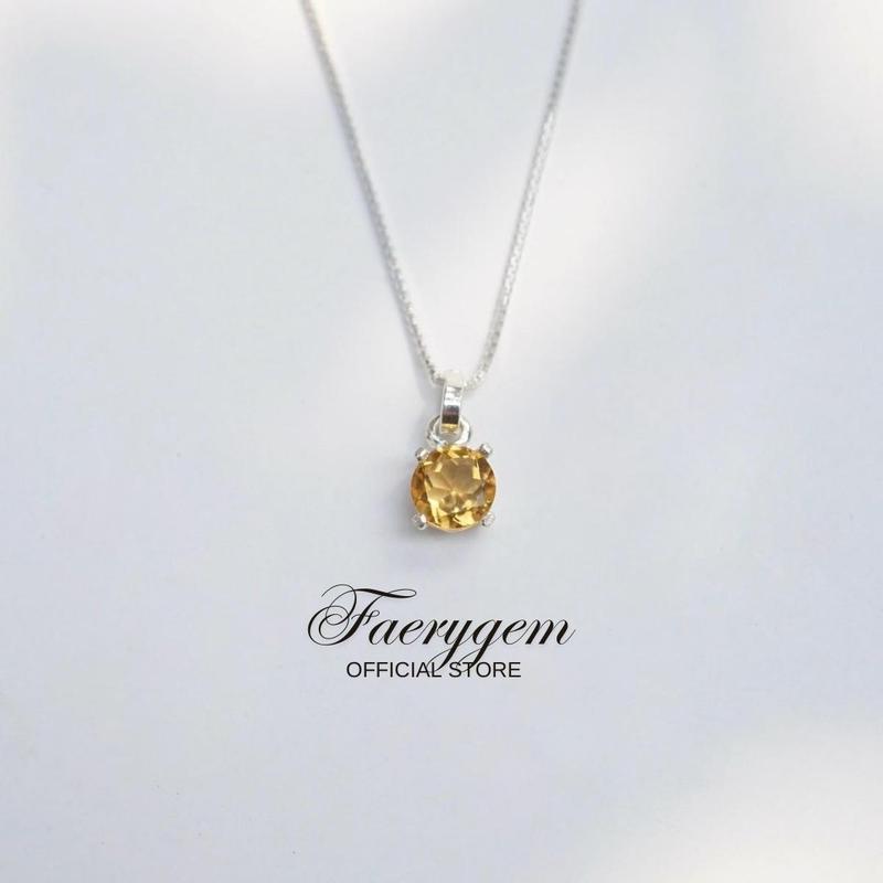 Dây chuyền Citrine Daily Stone thiết kế FaeryGem năng lượng công việc & tài chính bạc S925 1