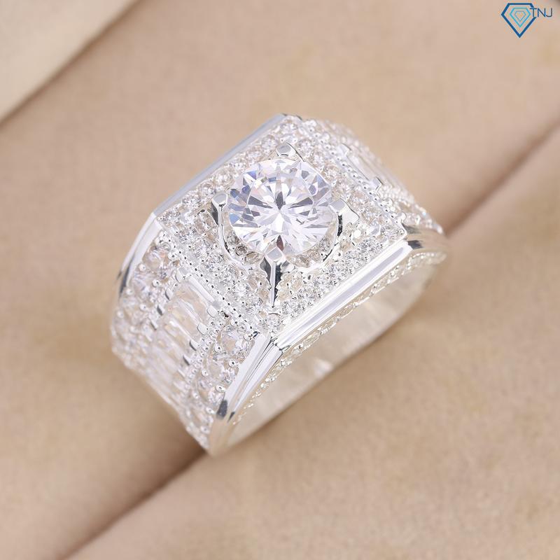 Nhẫn bạc nam đính đá cao cấp NNA0809 - Trang Sức TNJ