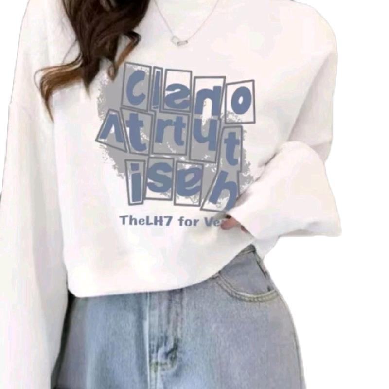 Kaos Wanita Lengan Tangan Panjang Wanita Katun - Atasan Polos Dewasa - Baju, Hitam Cewek Kaos Oblong Distro Combed Oversize Nyaman 3