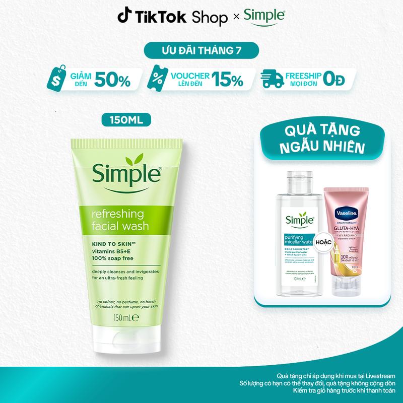 [1] Sữa Rửa Mặt Simple Sạch Khoẻ Đàn Hồi 150ml
