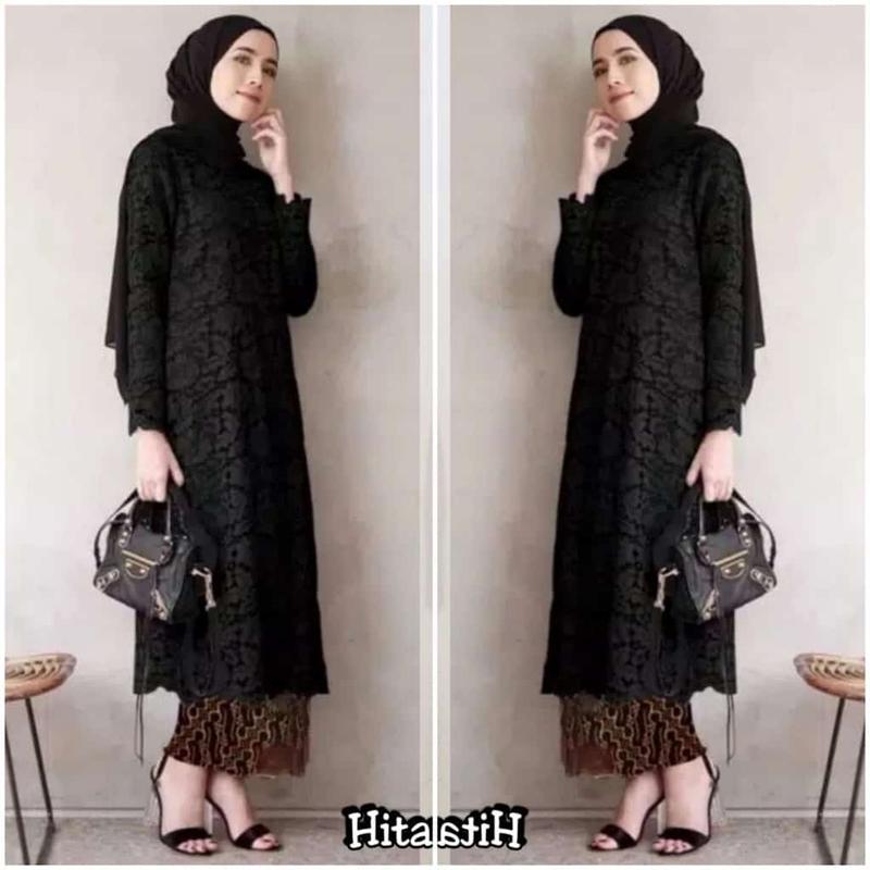 GAMIS BROKAT  TERBARU / ATASAN WANITA BROKAT MODERN / TUNIK BAHAN 0