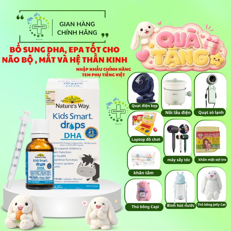 TPBVSK Nature's Way Kids Smart Drops DHA Lọ 20ml Hỗ trợ bổ sung DHA, EPA tốt…