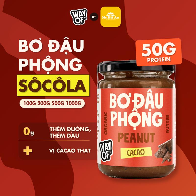 Bơ Chocolate Đậu Phộng WayOf - Không Đường Tinh Luyện - Ngọt Tự Nhiên Eat Clean