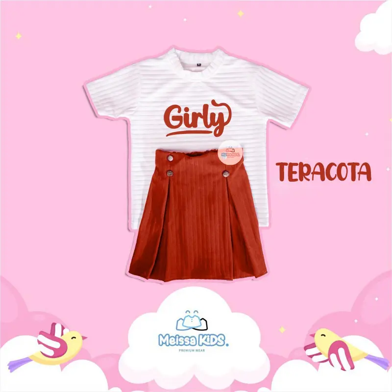 Meissa Kids - [PAKET HEMAT] Setelan Rok Anak Girly Knit Hornet Premium 7