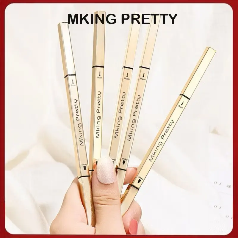 Eyebrow Pencil Batangan Emas Kecil Kepala Ganda Tahan Air Dan Lama Eyebrow Penci Waterproof Alis Pensil Lasting