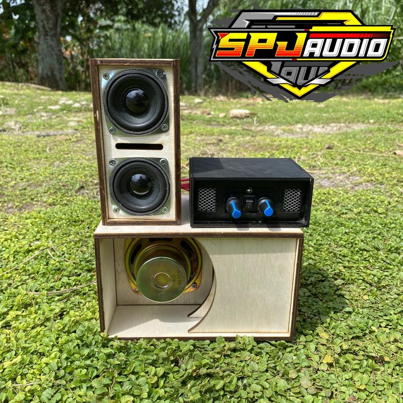 Paket Sound Miniatur Fullset Box Cobre 3 Inch dan Line Array 2 Inch Plus Speaker Lengkap Amplifier Siap Bunyi SPJ AUDIO 2