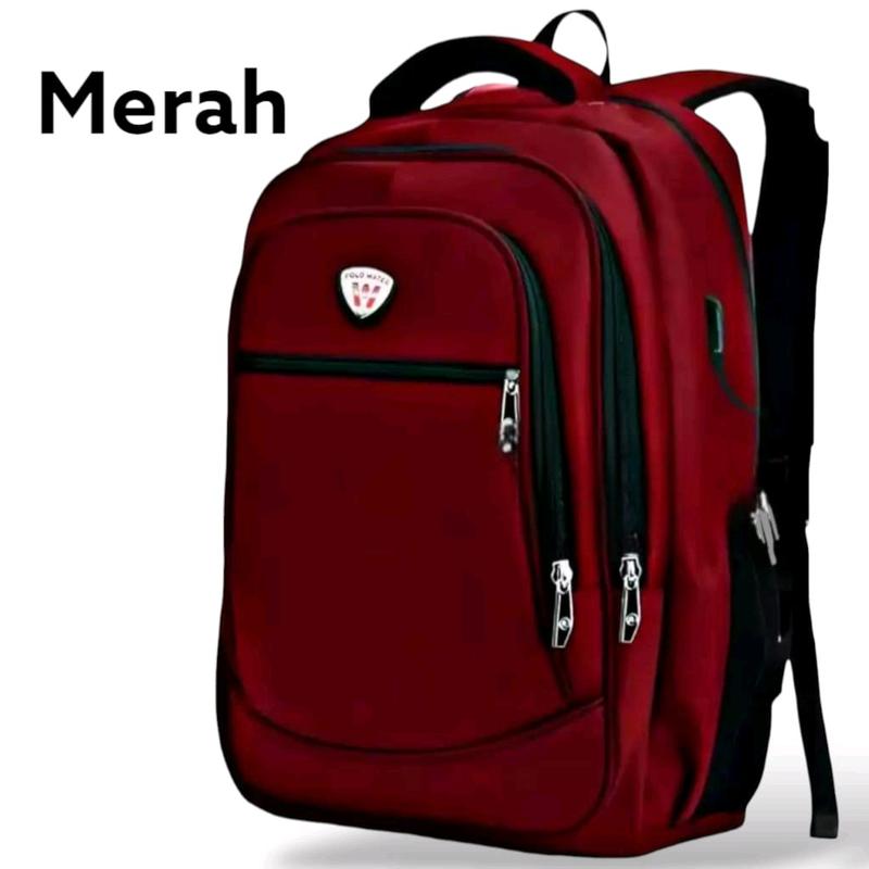 Tas Ransel Laptop Polo Pria Dan Wanita ,SMP,SMA,KULIAHAN,Terbaru TermurahBisa Cod[MERAH] sekolah 2