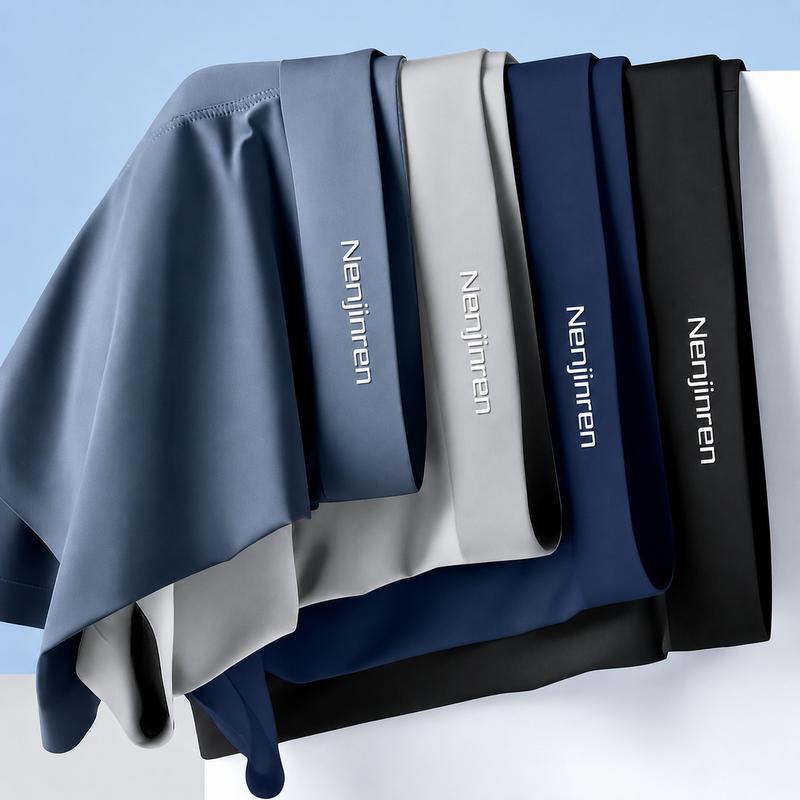 Hộp 4 Quần Sịp Nam Boxer Nenjinren Vải Thun Lạnh Cao Cấp Kháng Khuẩn Khử Mùi Quần Boxer Quần Lót Menswear