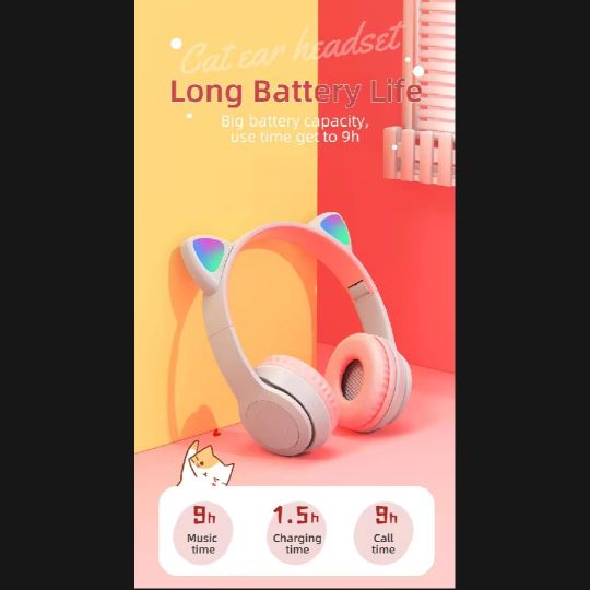 P47M Headphone Headset Bluetooth Gaming Cat Ears Wireless Bluetooth RGB Led Light Super Bass Stereo Bando Headset Gaming P47M Headphone Headset Bluetooth Gaming Cat Ears Wireless Bluetooth RGB Led Light Super Bass Stereo Bando Headset Gaming