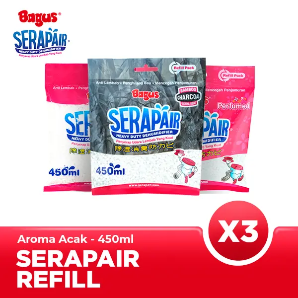 [Triple Pack] Bagus Serap Air Refill 450 ml - Kemasan Isi Ulang Penyerap Lembab Dehumidifier