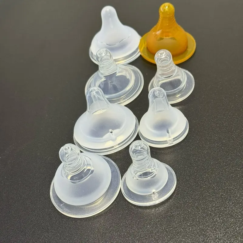 [DolPhinKid] Núm Ti Silicone Thay Thế Bình Sữa Cổ Rộng – Cổ Hẹp Siêu Mềm Như Ti Mẹ | Size S M L XL Cho Bé 0–12 Tháng+